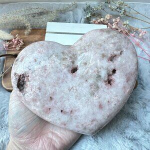 Gorgeous Large Pink Amethyst Heart Carving